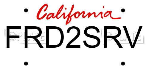 FRD2SRV California License Plate