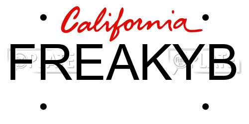 FREAKYB California License Plate