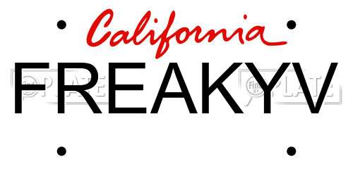 FREAKYV California License Plate