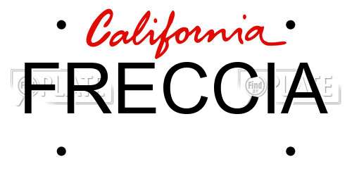 FRECCIA California License Plate