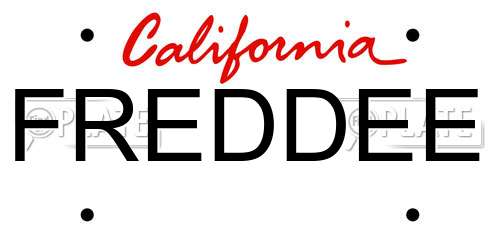 FREDDEE California License Plate