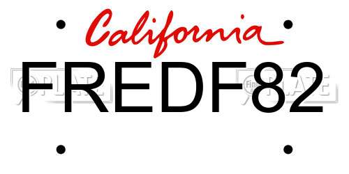 FREDF82 California License Plate
