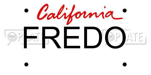 FREDO California License Plate