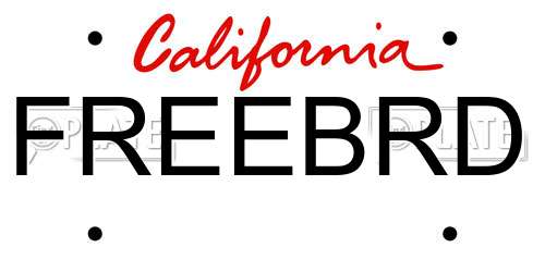 FREEBRD California License Plate