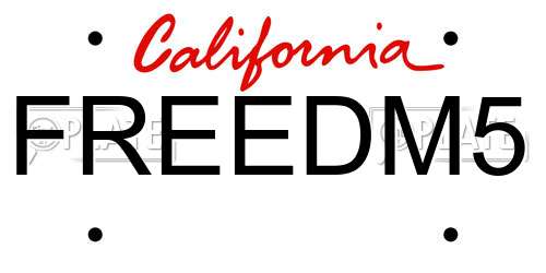 FREEDM5 California License Plate