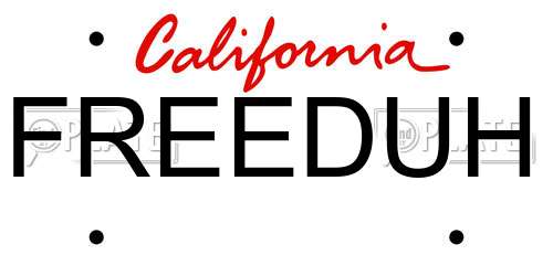 FREEDUH California License Plate