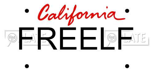 FREELF California License Plate