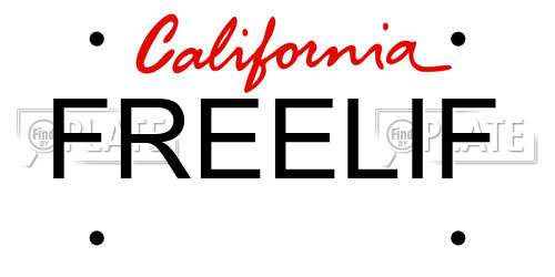 FREELIF California License Plate