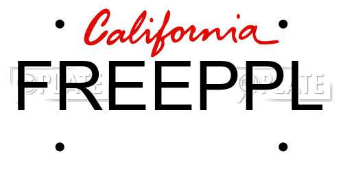 FREEPPL California License Plate