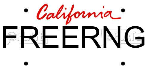 FREERNG California License Plate
