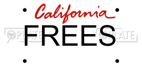 FREES California License Plate