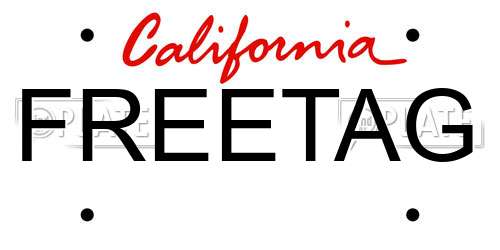 FREETAG California License Plate