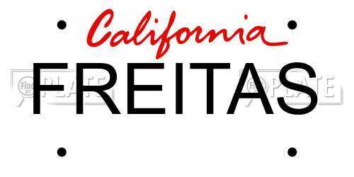 FREITAS California License Plate