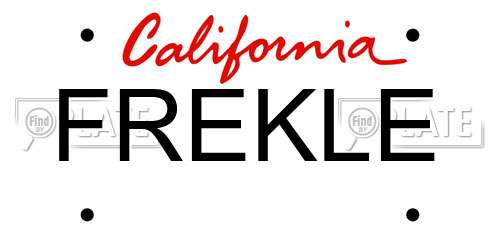 FREKLE California License Plate