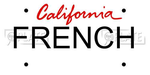 FRENCH California License Plate
