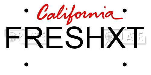 FRESHXT California License Plate