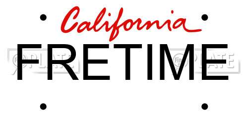 FRETIME California License Plate
