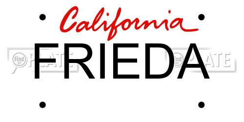 FRIEDA California License Plate