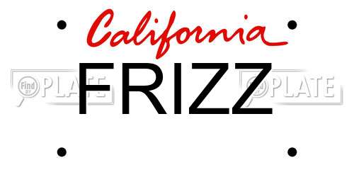 FRIZZ California License Plate