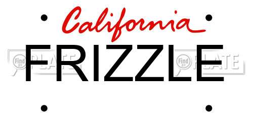 FRIZZLE California License Plate