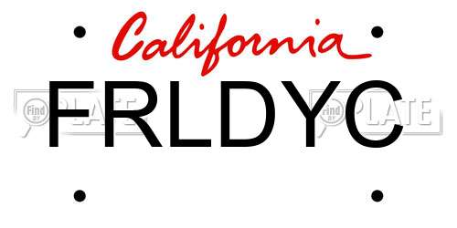 FRLDYC California License Plate