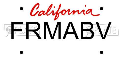 FRMABV California License Plate