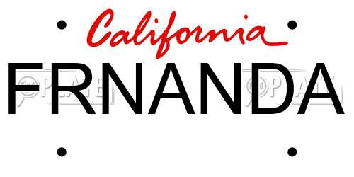 FRNANDA California License Plate