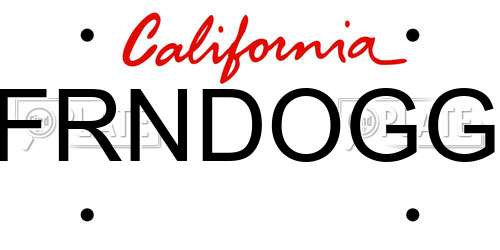 FRNDOGG California License Plate
