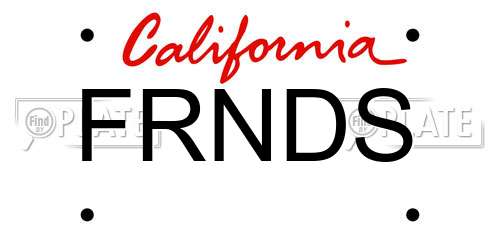 FRNDS California License Plate