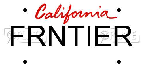 FRNTIER California License Plate