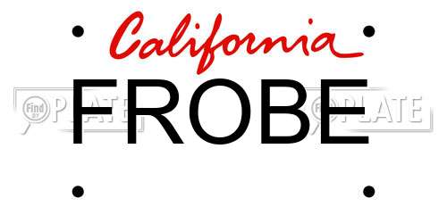 FROBE California License Plate