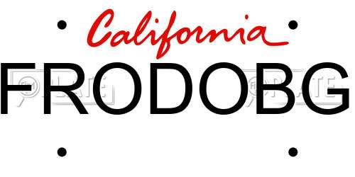 FRODOBG California License Plate