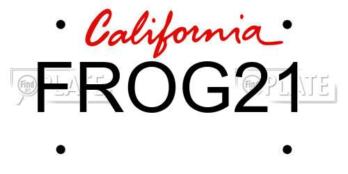 FROG21 California License Plate
