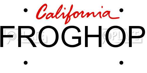 FROGHOP California License Plate