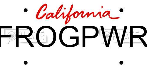 FROGPWR California License Plate