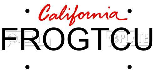FROGTCU California License Plate