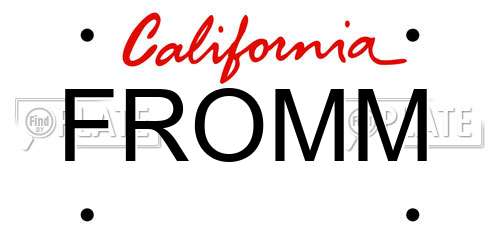 FROMM California License Plate