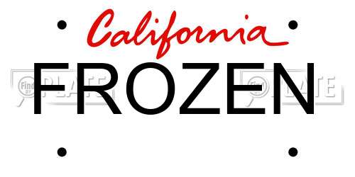 FROZEN California License Plate