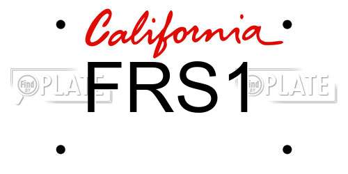 FRS1 California License Plate