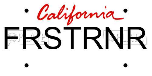 FRSTRNR California License Plate