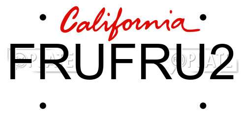 FRUFRU2 California License Plate