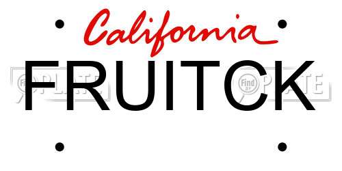 FRUITCK California License Plate
