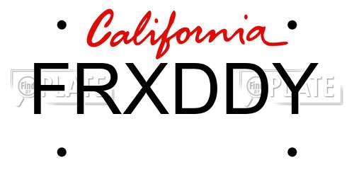 FRXDDY California License Plate