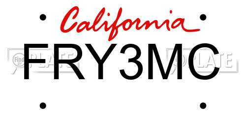 FRY3MC California License Plate