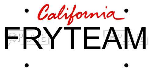 FRYTEAM California License Plate