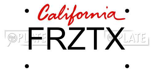 FRZTX California License Plate