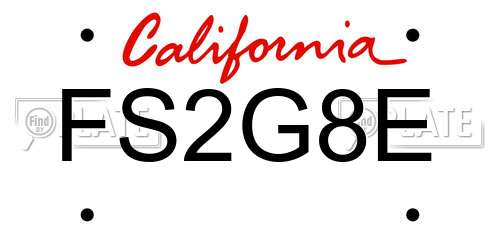 FS2G8E California License Plate