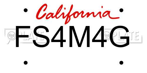 FS4M4G California License Plate