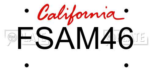 FSAM46 California License Plate