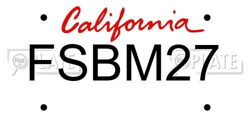 FSBM27 California License Plate